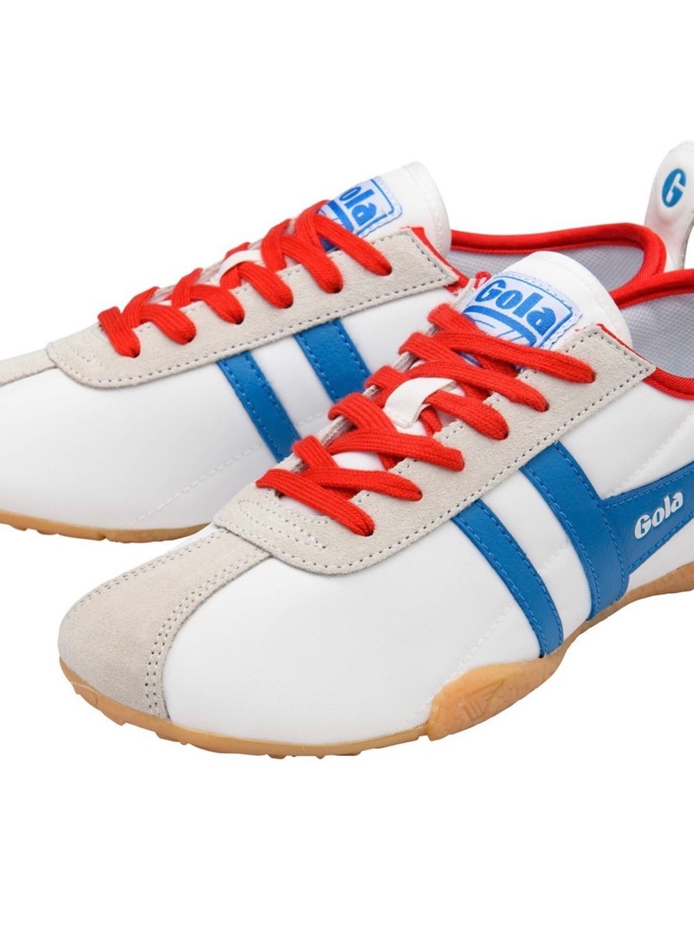 Gola Women's Curve Trainer in White with Blue & Red Accents